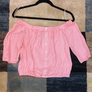 Forever 21 Striped Off-The-Shoulder Top